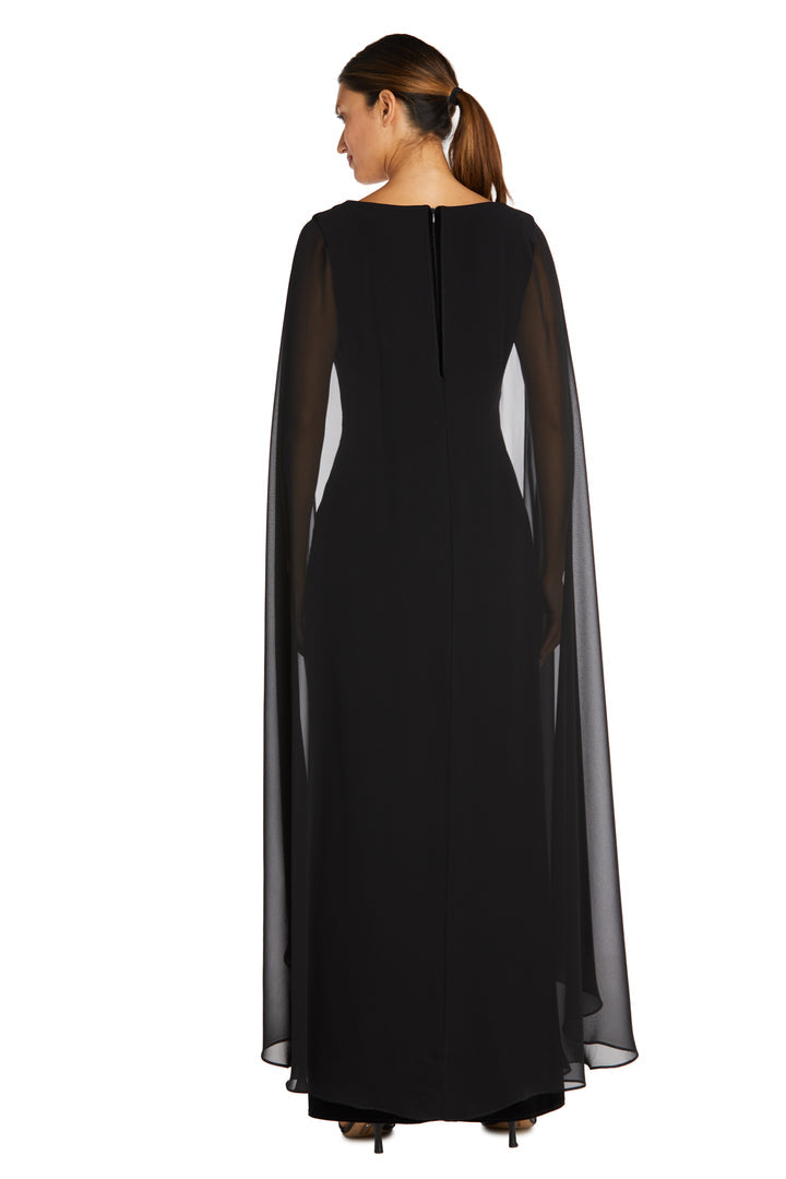 Mother of the Bride Dresses Long Mother of the Bride Cape Wrap Dress Black