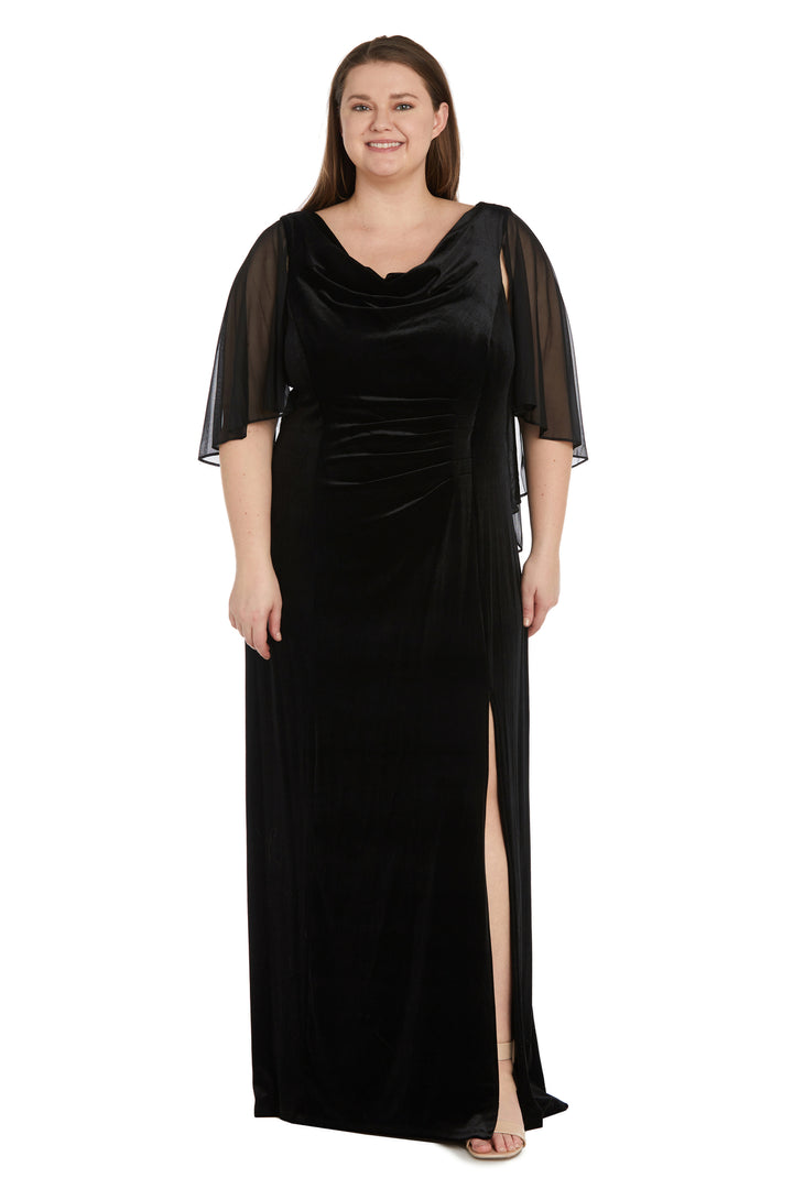 Formal Dresses Plus Size Long Formal Velvet Gown Black