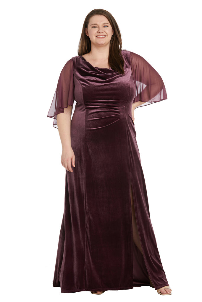 Formal Dresses Plus Size Long Formal Velvet Gown Wine