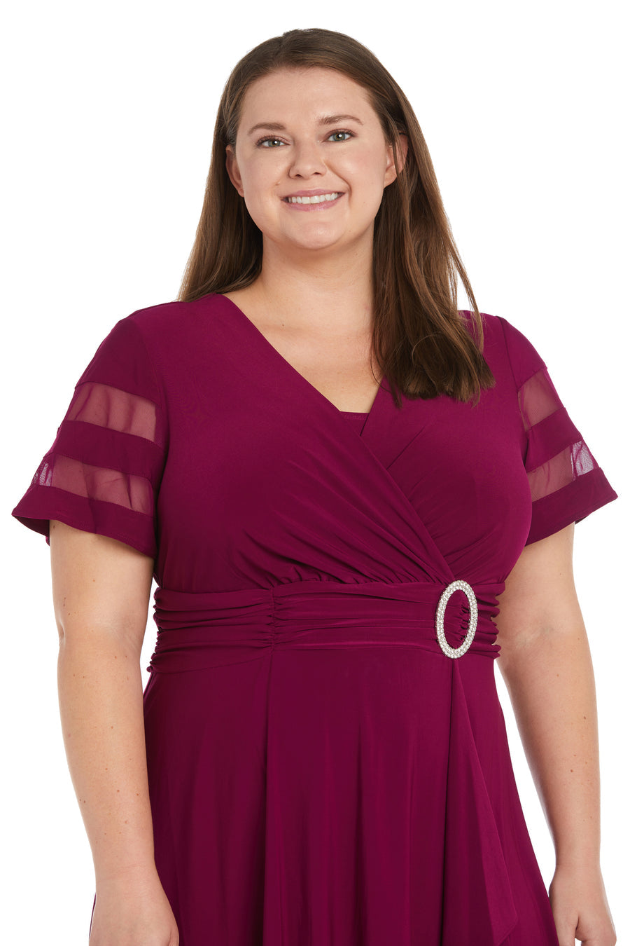 Cocktail Dresses Short Cascade Cocktail Plus Size Dress Berry