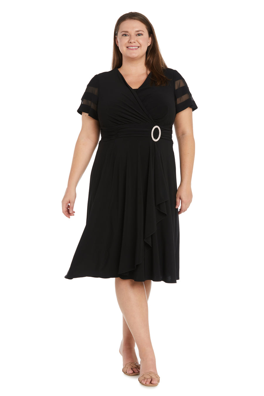 Cocktail Dresses Short Cascade Cocktail Plus Size Dress Black