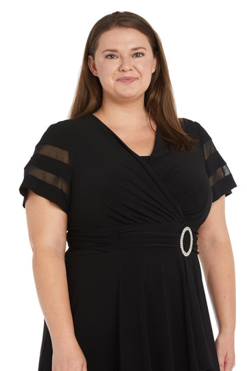 Cocktail Dresses Short Cascade Cocktail Plus Size Dress Black