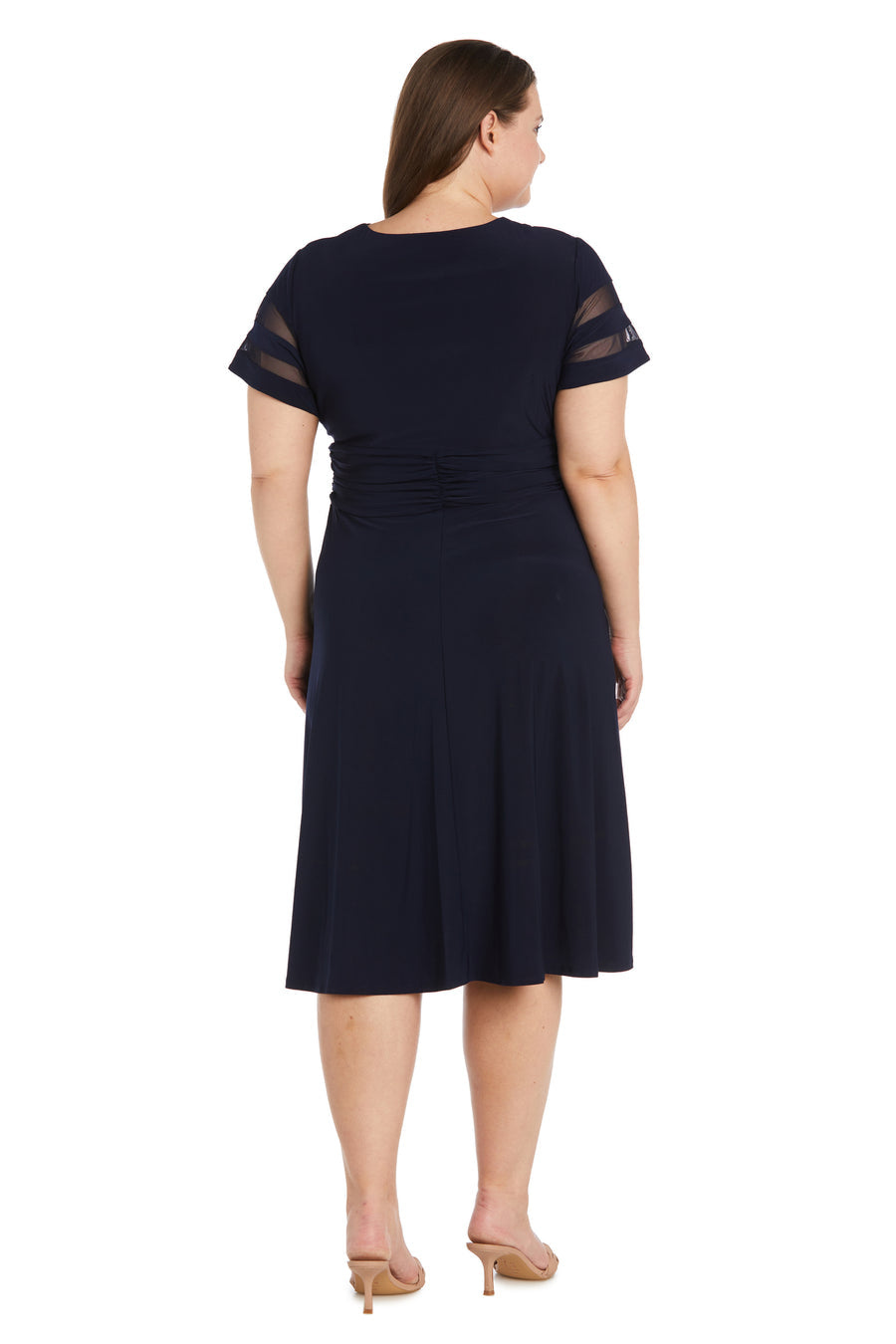 Cocktail Dresses Short Cascade Cocktail Plus Size Dress Navy