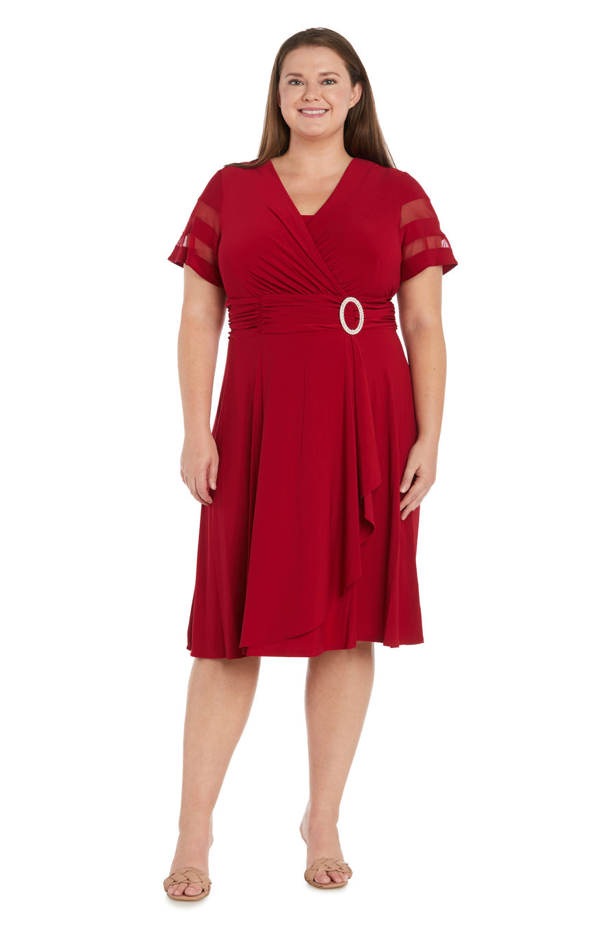 Cocktail Dresses Short Cascade Cocktail Plus Size Dress Red