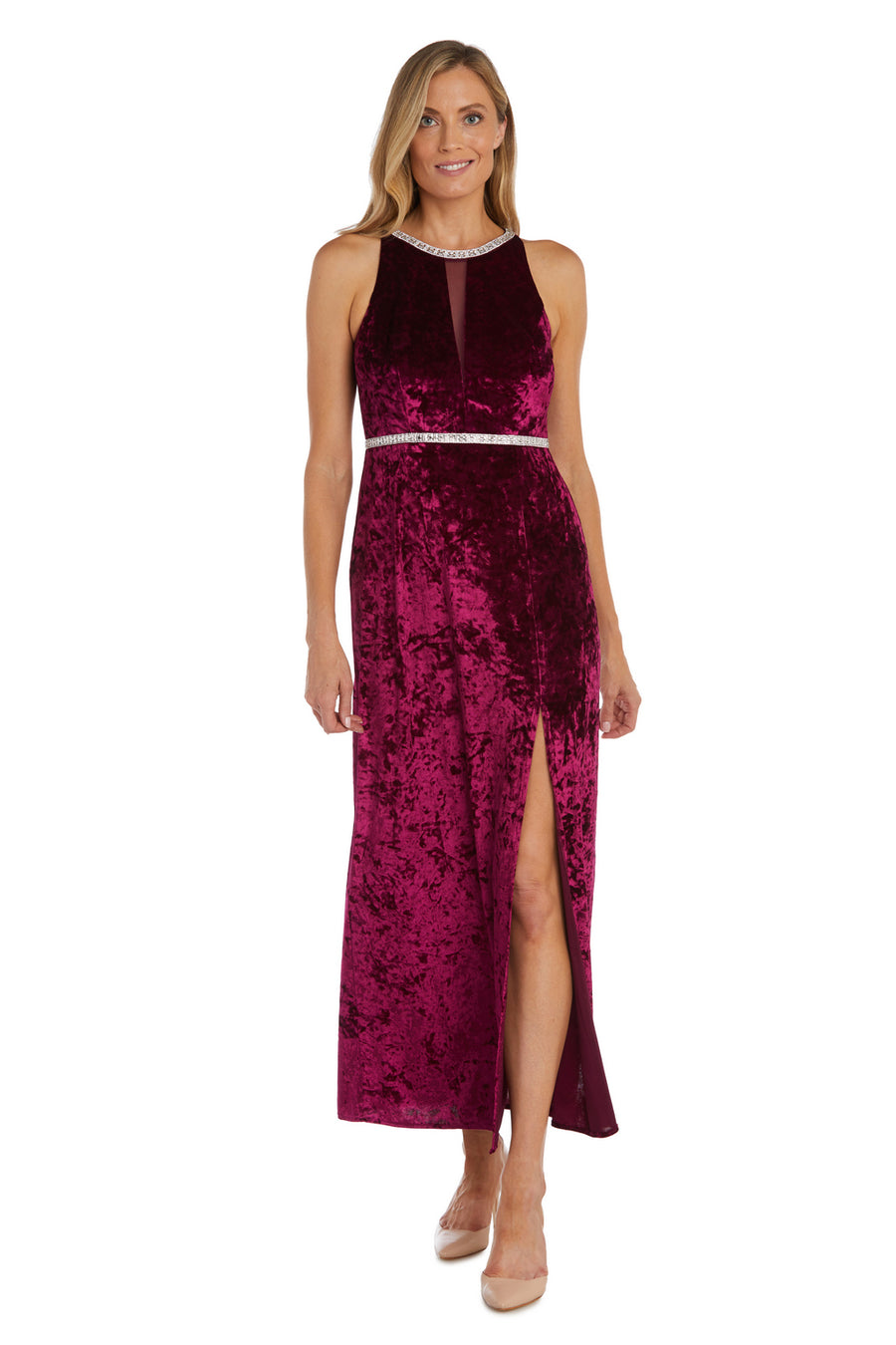 Formal Dresses Long Crinkle Velvet Formal Dress Burgundy