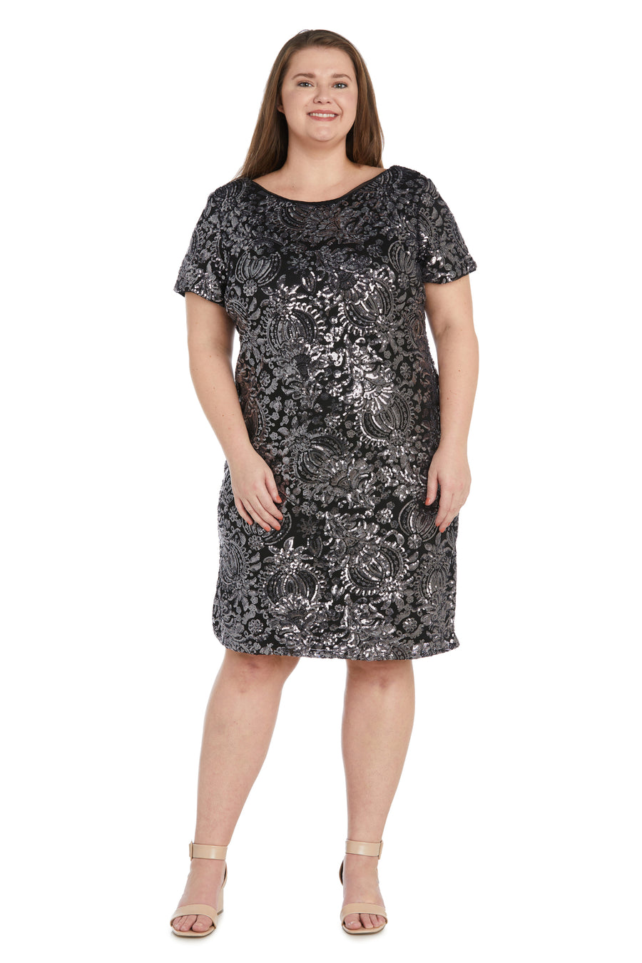 Cocktail Dresses Plus Size Sequin Cocktail Dress Black Gunmetal