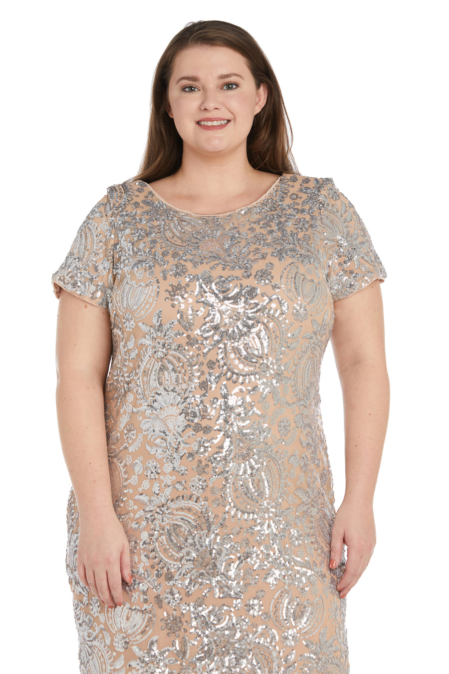 Cocktail Dresses Plus Size Sequin Cocktail Dress Silver Nude