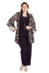 Pant Suit  Plus Size Two Piece Mock Print Foil Pant Set Plum