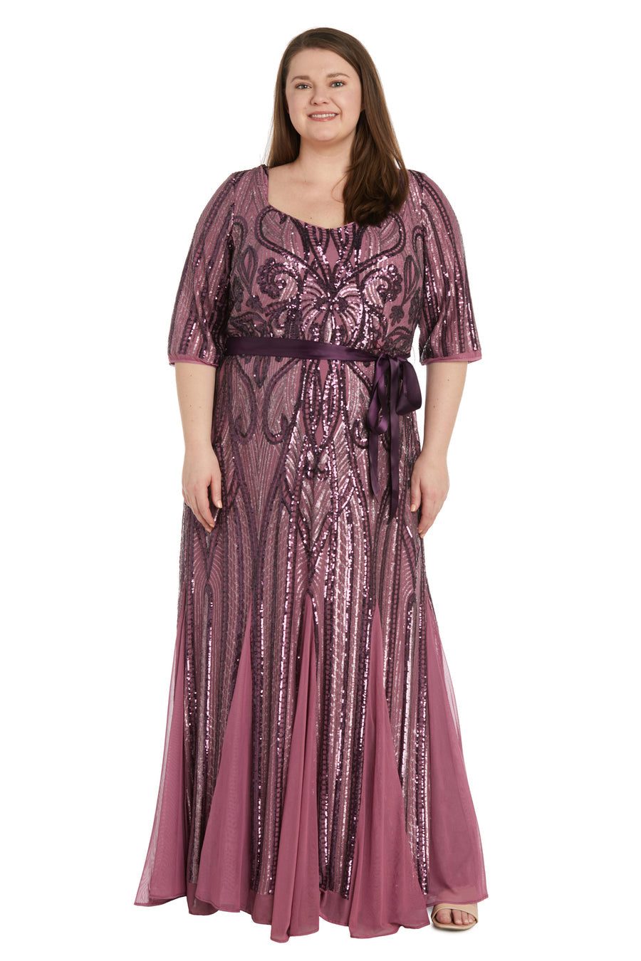 Plus Size Formal Dresses Plus Size Sequins Long Formal Dress Rose