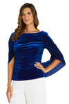 Top Velvet Top with Drape Sleeves Royal