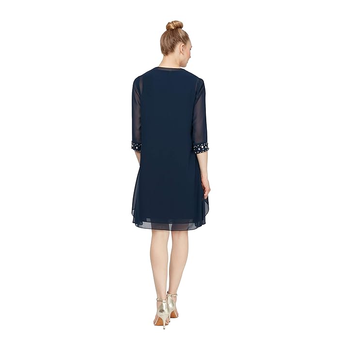 Cocktail Dresses Petite Short Jacket Dress Deep Navy