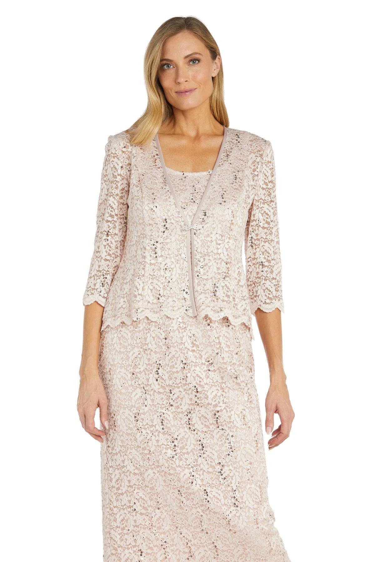 Mother of the Bride Dresses Mother of the Bride Lace Jacket Midi Dress Blush