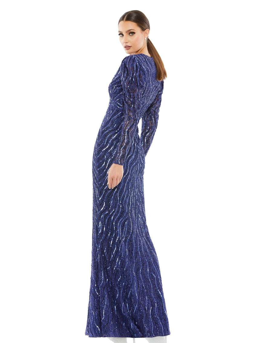 Mac Duggal Long Mother of the Bride Dress Navy