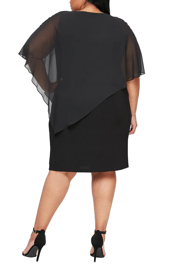 Mother of the Bride Dresses Plus Size Jersey Short Cocktail Dress Black