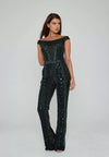 Jumpsuit Long Beaded Formal Jumpsuit Nebula Green