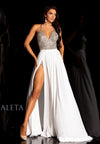 Formal Dresses Formal Long Trail High Slit Evening Dress Silver