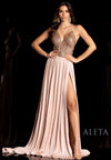 Formal Dresses Formal Long Trail High Slit Evening Dress Rose Gold