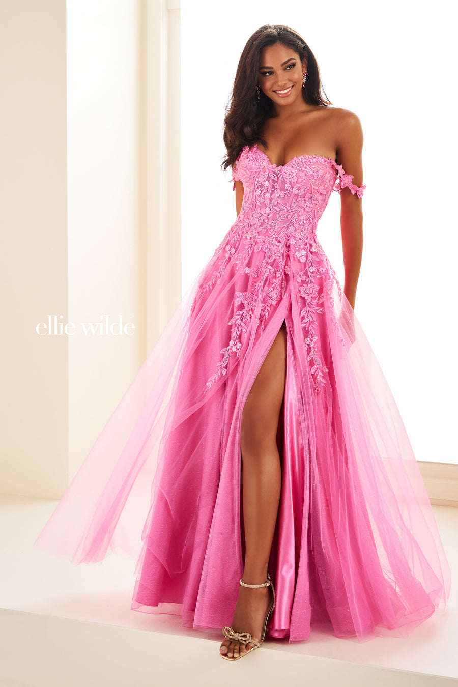 Prom Dresses Prom Long Formal Glitter Ball Gown Hot Pink