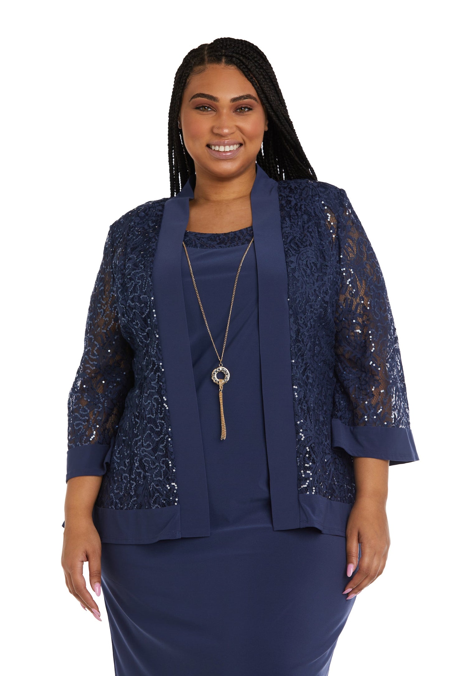 Plus Size Dresses Sequin Short Jacket Plus Size Dress Cadet