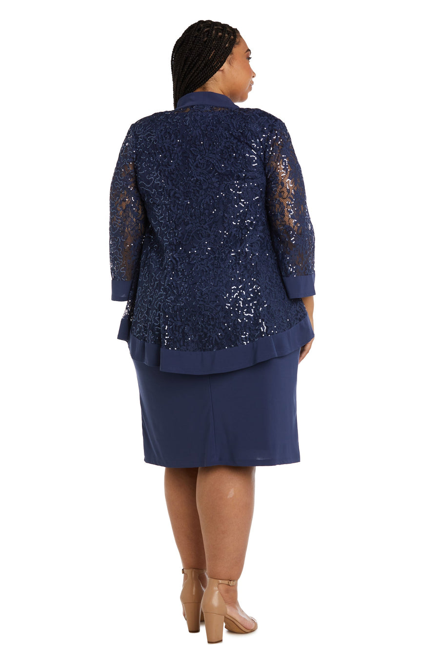 Plus Size Dresses Sequin Short Jacket Plus Size Dress Cadet