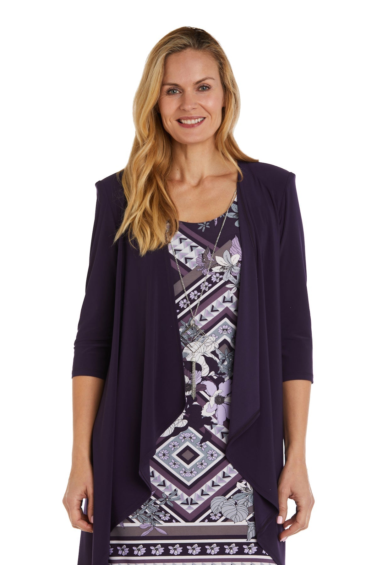 Mother of the Bride Dresses Short Bold Print Jacket Dress Mother of the Bride Eggplant