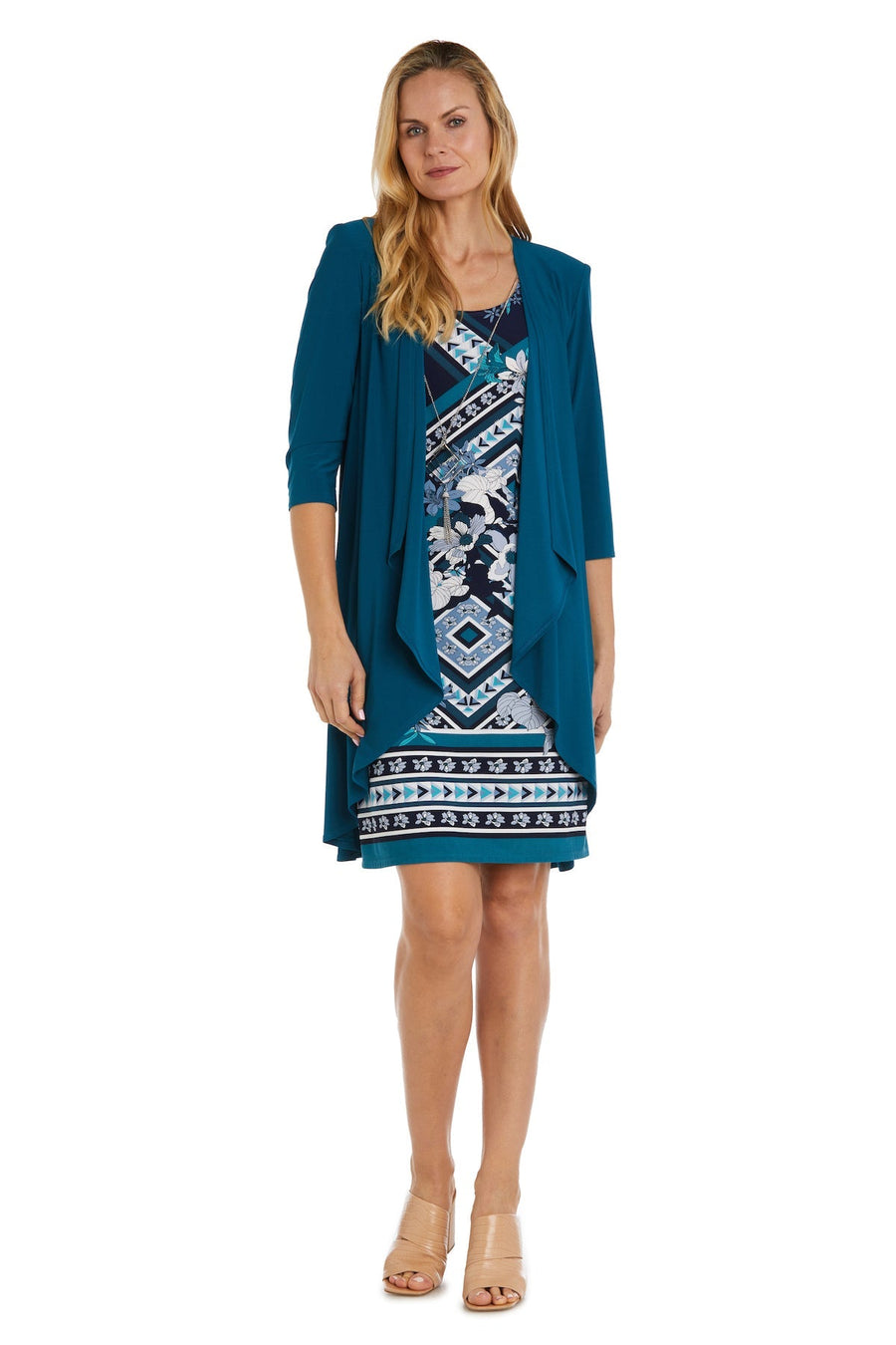 Mother of the Bride Dresses Short Bold Print Jacket Dress Mother of the Bride Peacock