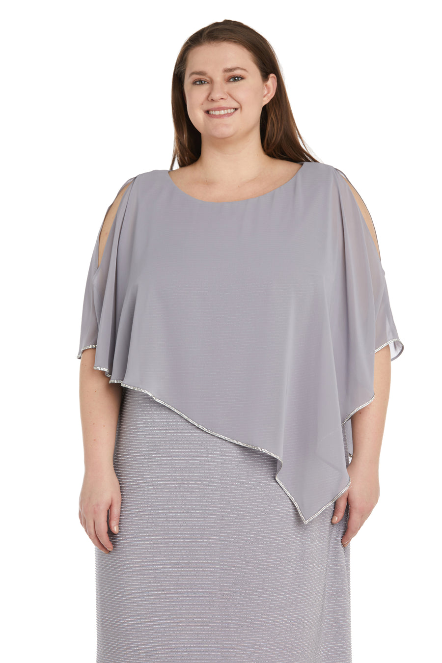 Cocktail Dresses Short Plus Size Poncho Dress Silver