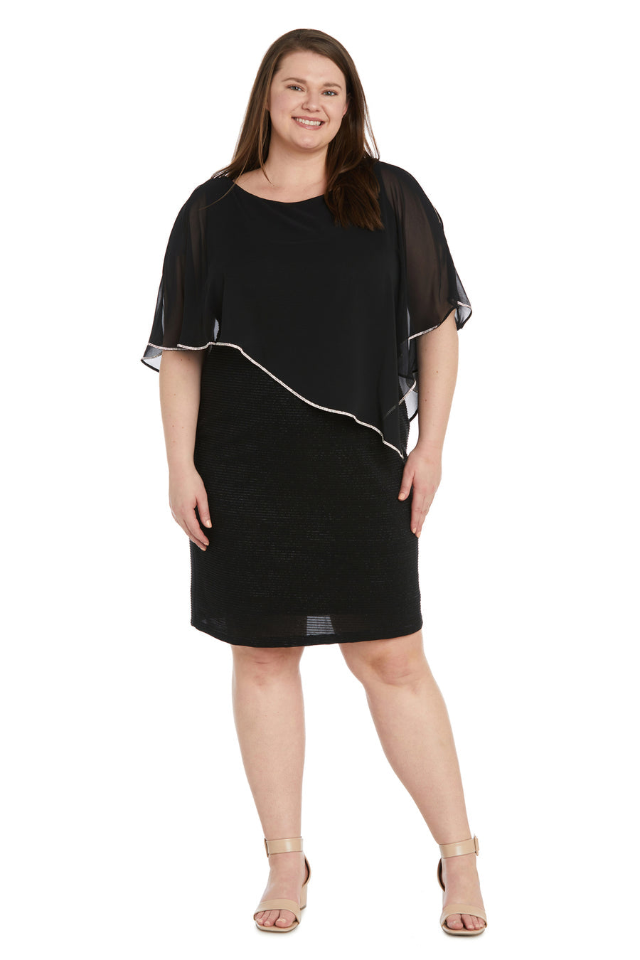 Cocktail Dresses Short Plus Size Poncho Dress Black