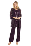 Pant Suit Long Sequins Pant Set Eggplant