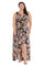 Plus Size Formal Dresses Floral Patterned High-Low Dress Black Rose Gold