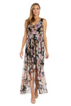 Formal Dresses High-Low Floral Patterned Dress Black Rose Gold