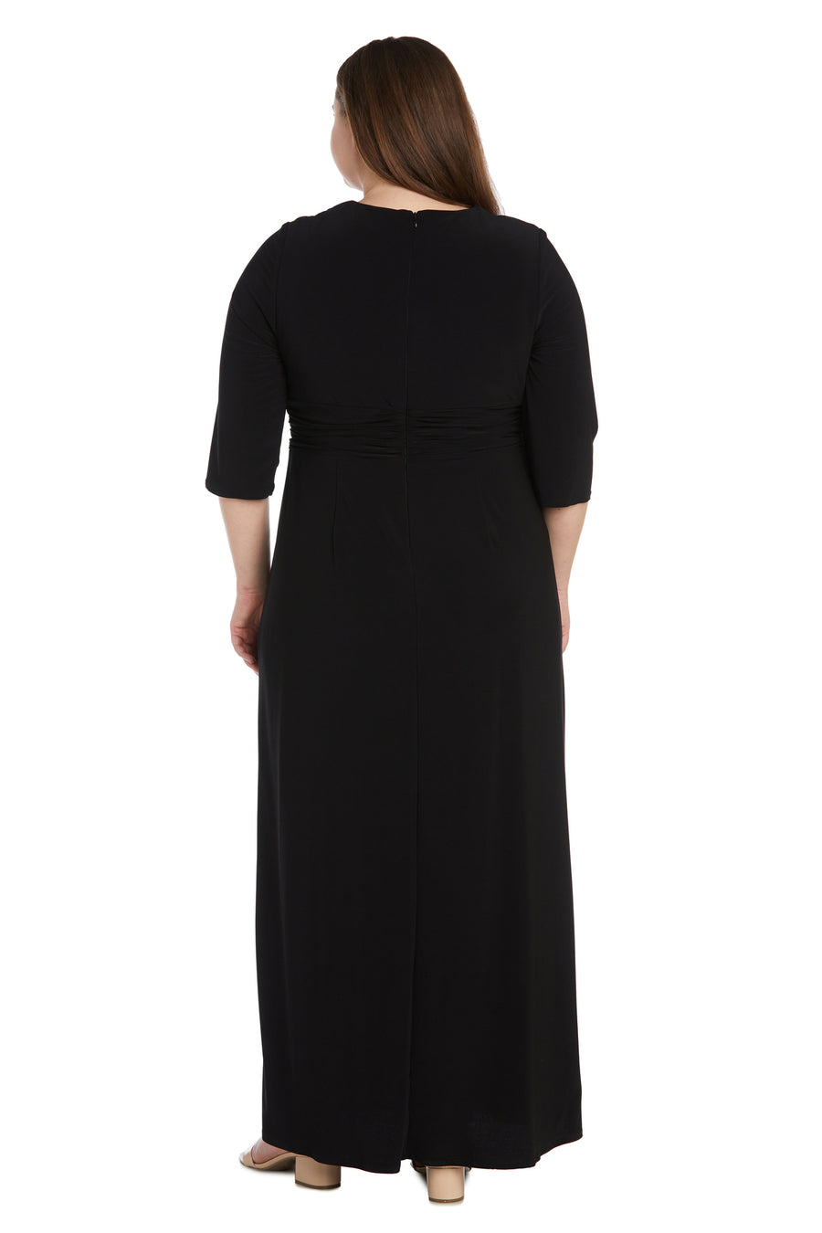 Plus Size Formal Dresses Long Formal Wrap Gown Black