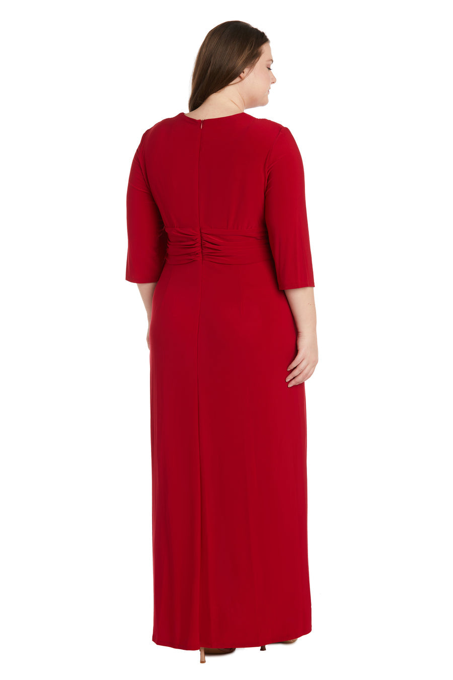 Plus Size Formal Dresses Long Formal Wrap Gown Red