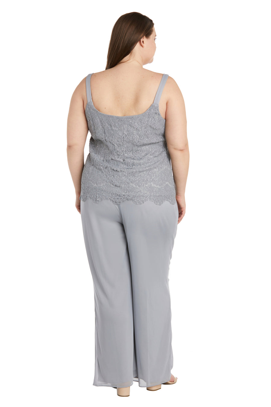 Pant Suit Plus Size Three Piece Pant Set Silver