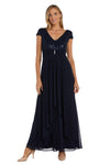 Formal Dresses High Low Overlay Skirt Long Dress Navy