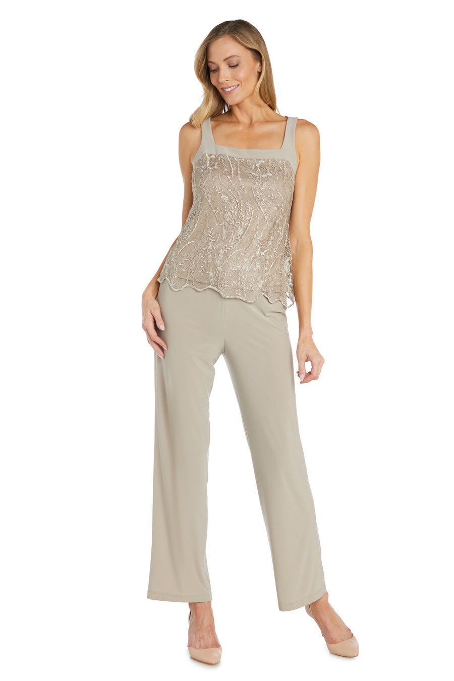 Pant Suit Sequins Pant Set Champagne