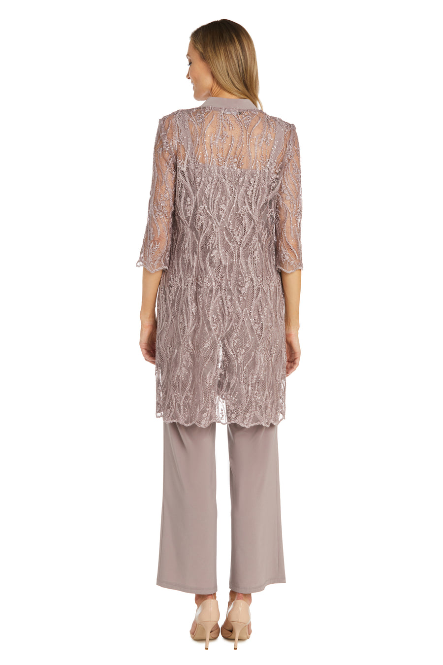 Pant Suit Sequins Pant Set Mauve