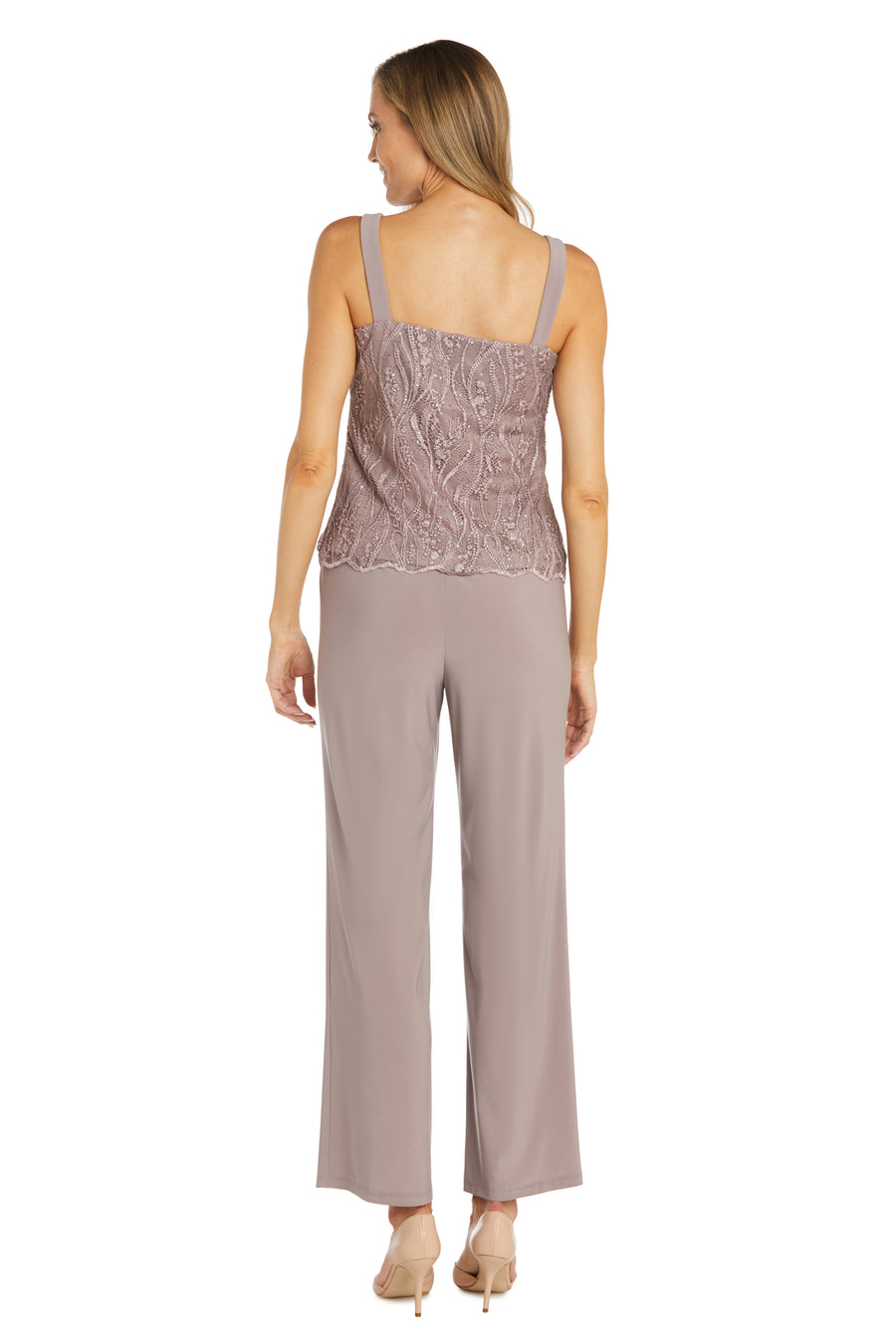 Pant Suit Sequins Pant Set Mauve