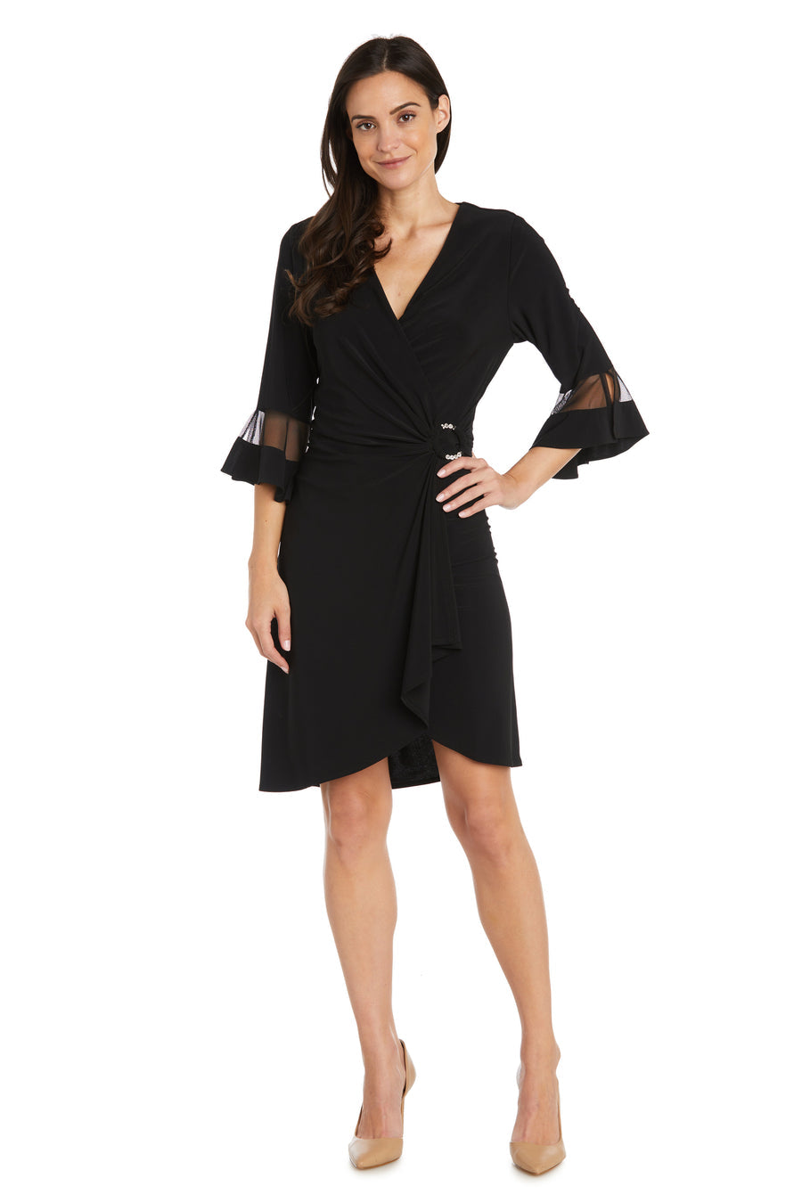 Cocktail Dresses Flare Sleeve Short Cocktail Dress Black