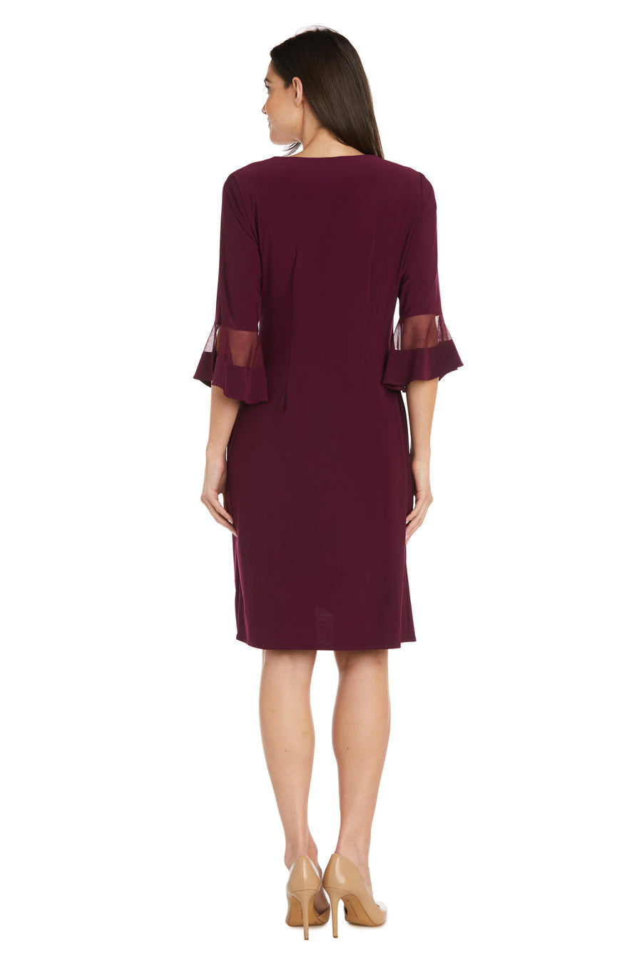 Cocktail Dresses Flare Sleeve Short Cocktail Dress Merlot