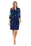 Mother of the Bride Dresses Printed Short Jacket Dress Royal