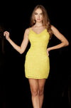 Cocktail Dresses Short Sequins Cocktail Dress Yellow