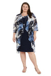 Mother of the Bride Dresses Short Mother of the Bride Dress Plus Size Printed Jacket Dress Navy Periwinkle