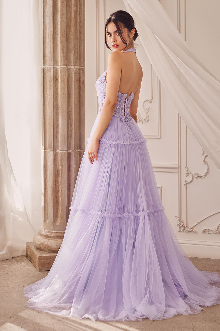 Prom Dresses Long Halter A-Line Prom Dress Lavender