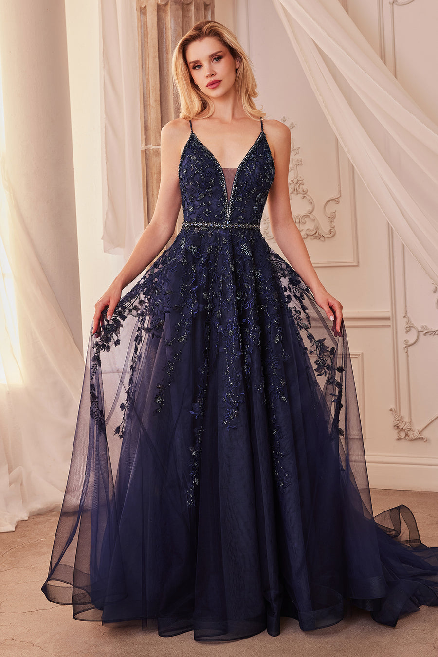 Prom Dresses A Line Formal Prom Long Dress Navy