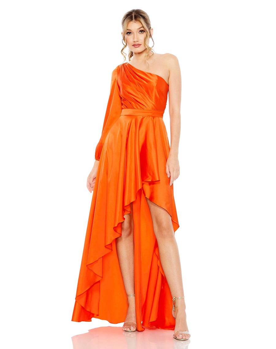 Formal Dresses High Low Flowy Formal Long Prom Gown Orange