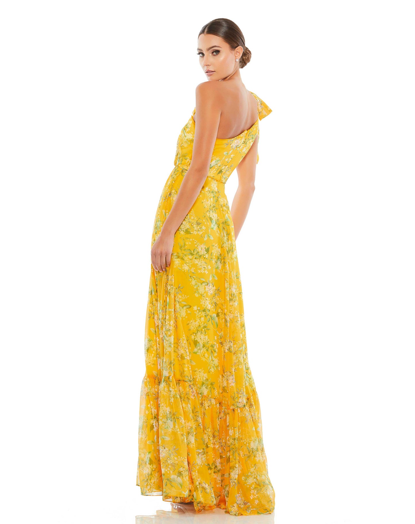 Formal Dresses Formal Long Printed Dress Yellow Multi