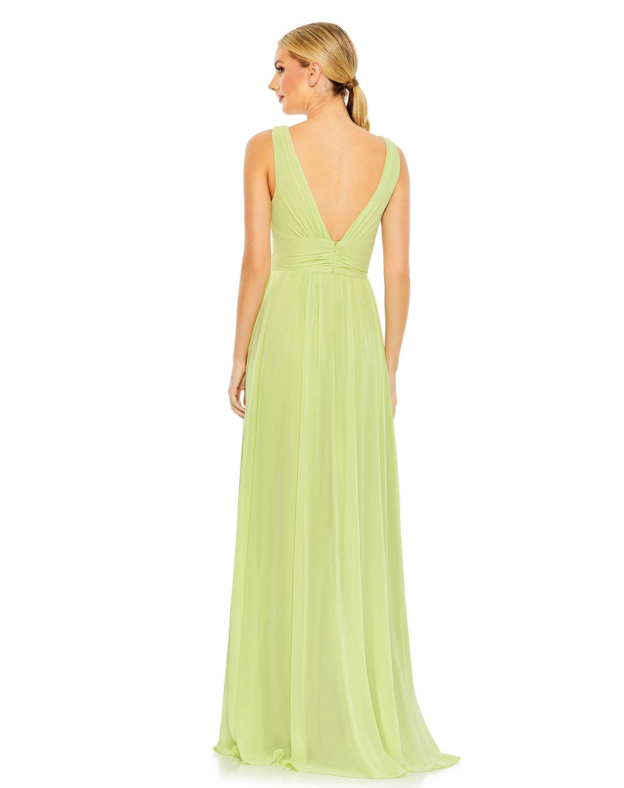 Formal Dresses Formal Long Wrap A Line Long Gown Lime