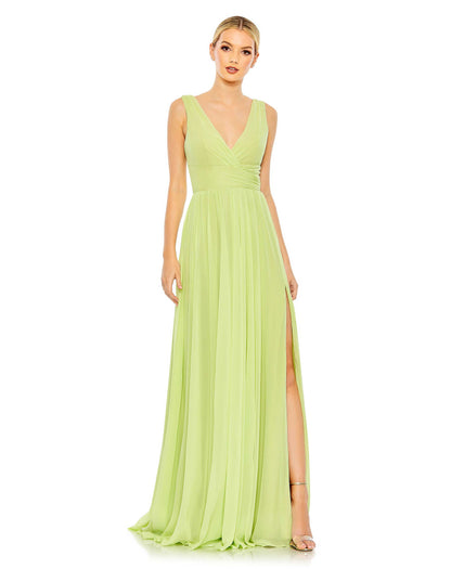 Formal Dresses Formal Long Wrap A Line Long Gown Lime