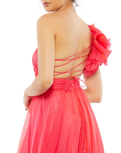 Formal Dresses Long Ruffle Tiered Strappy Back Formal Dress Hot Pink